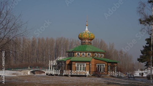 Volga Manor, a Russian village, winter festival for tourists visiting Qarbin, China,