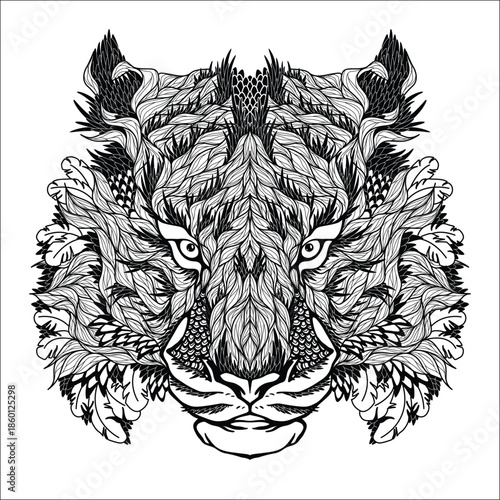 tiger and lion heads interpretation