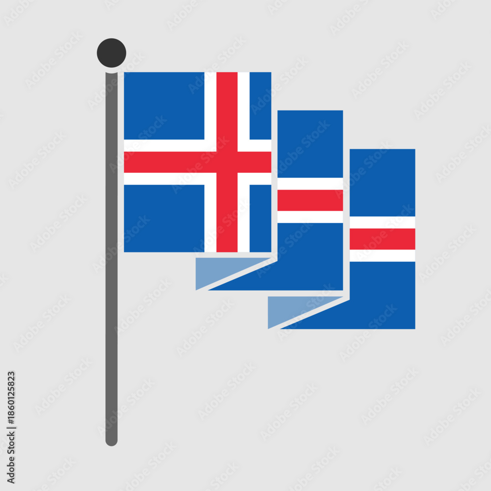 Obraz premium National flag of Iceland vector design