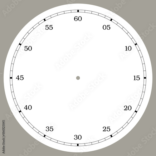 Vector clock face in a modern style