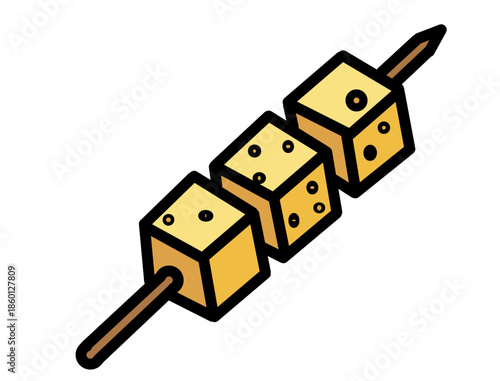 Tofu Skewer Illustration