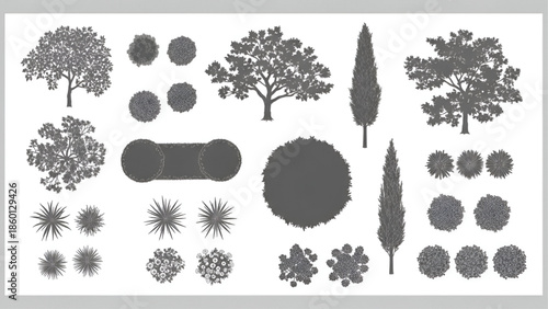 set of isometric trees, axonometric trees
