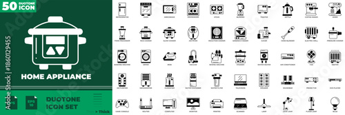 Home Appliance Duotone Editable Icons set