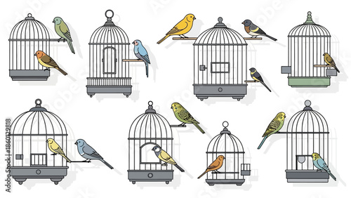 Caged Colors: A Bird Cage Collection.

