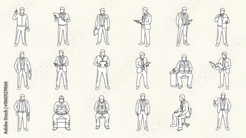 Architectural CAD Professionals – Walking People in Office District Vector