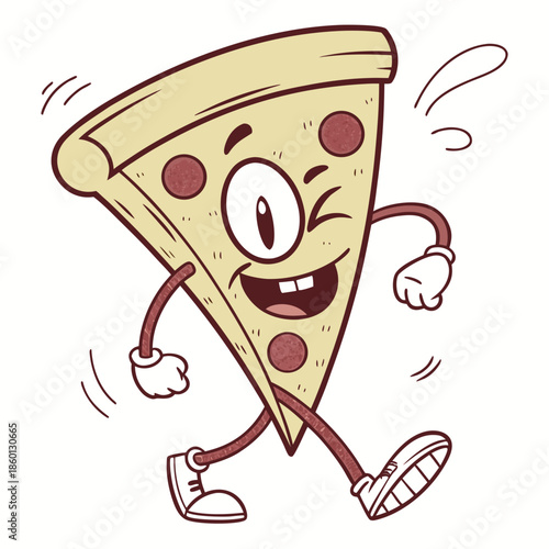 Cute food character blinking and smiling, playful motion, simple background, fun looping giphy animation