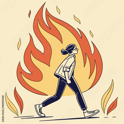 Animated fire flame flickering smoothly, bold bright colors, energetic mood, seamless giphy style loop