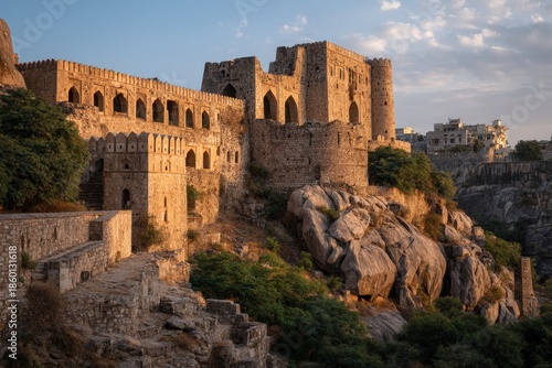 Ancient Golconda Fort in Hyderabad, India.