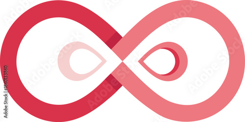 Intertwined infinite loops isolated on transparent background, Vector, illustration