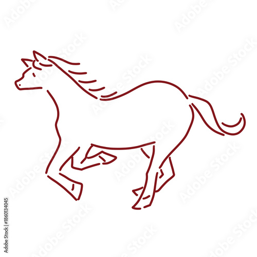 シンプルな走る馬のイラスト