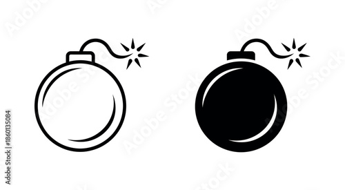 Bomb Icon Vector. Danger and Warning Symbol for Web, Computer, and Mobile App Interface Design