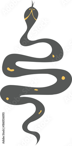 Minimalist Coiled Snake Illustration