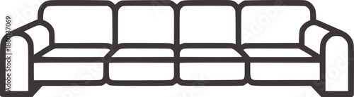 Gray minimalist sofa with clean outline