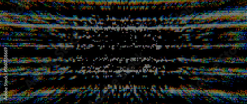Analog Static Noise Glitch Effect. Digital Pixel Noise. VHS Corrupted Signal. Damaged Error Television Image. Vector illustration.
