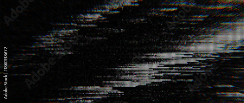 Analog Static Noise Glitch Effect. Digital Pixel Noise. VHS Corrupted Signal. Damaged Error Television Image. Vector illustration.