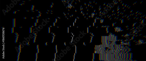 Analog Static Noise Glitch Effect. Digital Pixel Noise. VHS Corrupted Signal. Damaged Error Television Image. Vector illustration.