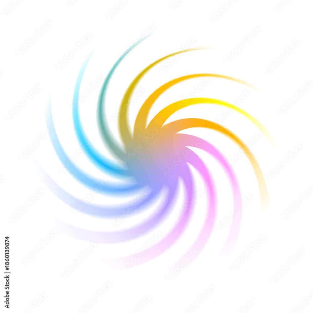 Fototapeta premium Vibrant Swirling Color Gradient Element on White Background