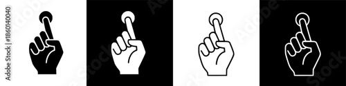 User Hand Tapping Gesture Icon for Digital Interface Interaction Technology Symbol