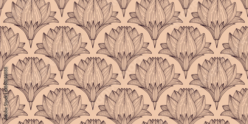 Seamless vector pattern drawn with a line. Vector pattern for wallpaper, textiles, wrapping paper, and graphic design. Vector banner ESP 10.