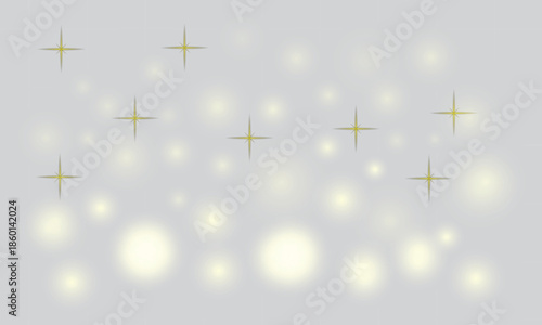 Abstract composition with glowing orbs and metallic crosses