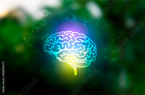 Innovation. New concept ideas with innovations hand in hand with future lamp technology and inspiration in science and communication concepts.