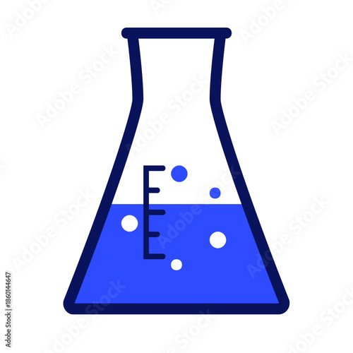 laboratory glassware with colorful liquid