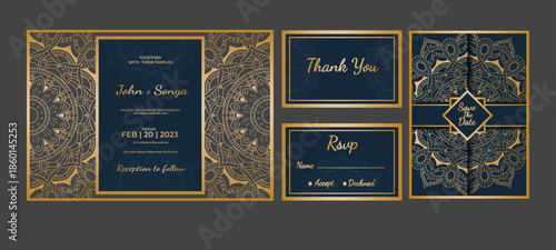 Luxury Wedding Invitation Laser Cut Template