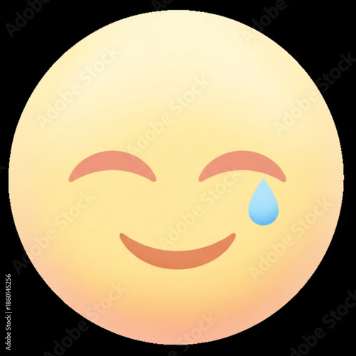 Smiling face with tears of joy emoticon symbol for happy laughter and playful crying expressions