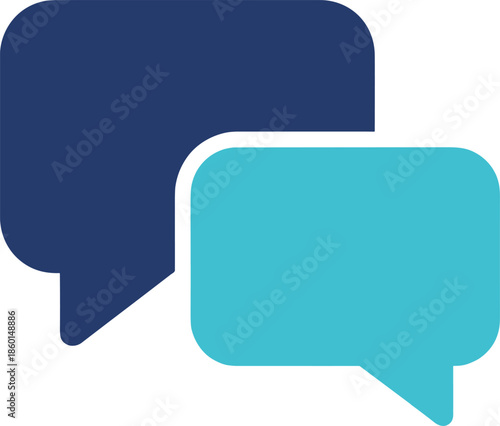 Abstract chat bubbles icon representing communication messaging conversation dialogue social media support modern flat vector illustration design concept symbol interface