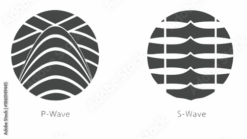 Seismic wave patterns in geology for educational materials