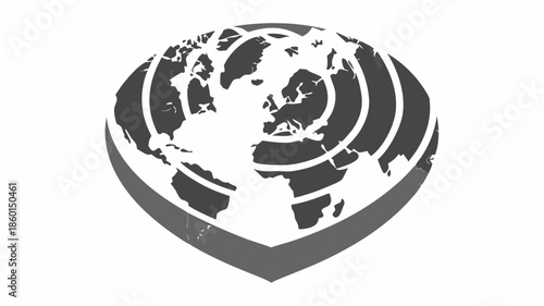 Global connectivity and international business concept with stylized world map