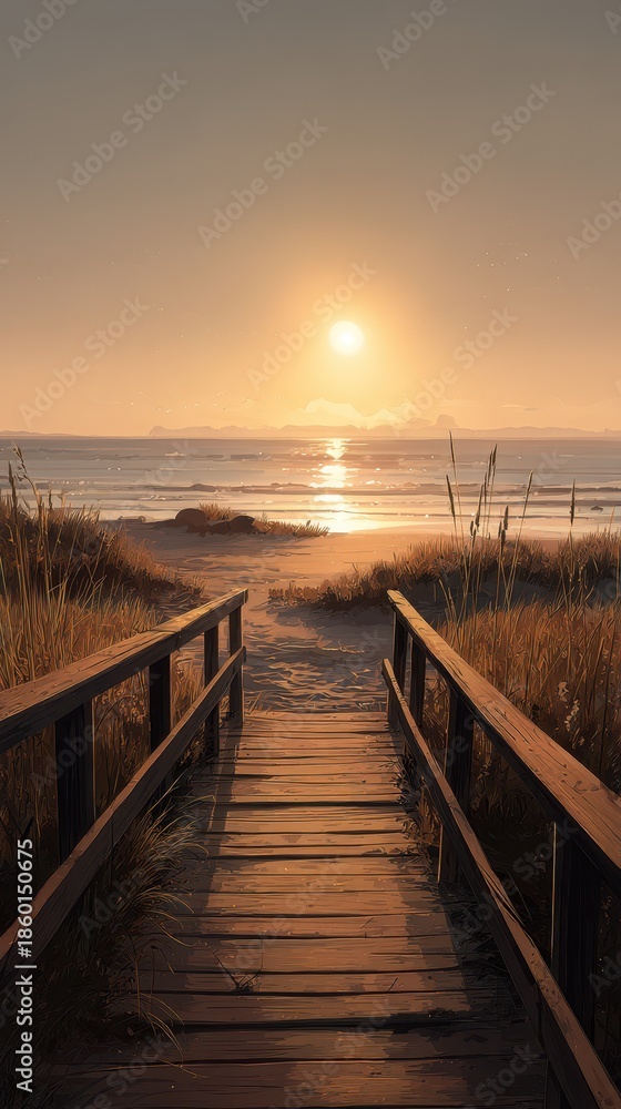 Obraz premium Sunset on the Beach