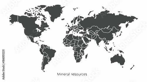 Global map highlighting countries rich in mineral resources worldwide