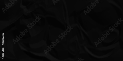 Black crumpled paper background texture pattern overlay. crinkled wrapper rumple wrinkled high resolution arts craft and Seamless black crumpled paper.