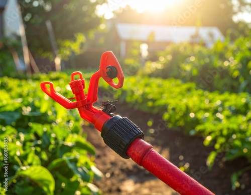 Gardening Sprinkler Head in Sunny Garden