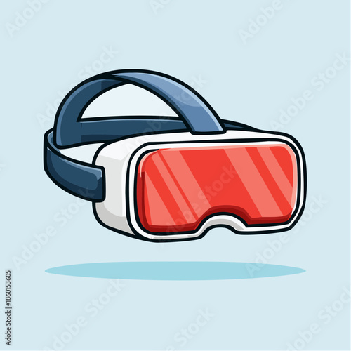 Wallpaper Mural Cartoon illustration of a virtual reality headset with red lenses. Torontodigital.ca