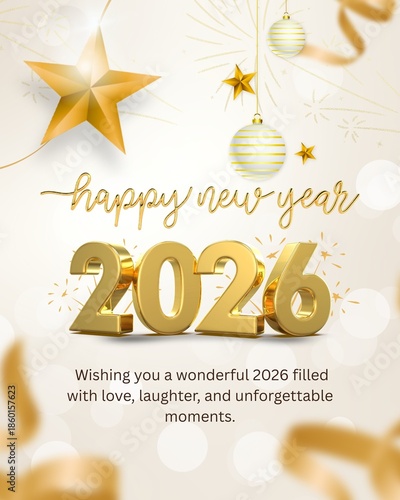 Gold Festive Happy New Year 2026 Instagram Post 