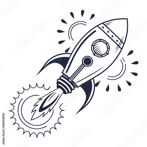 Minimal Innovation Symbol with Abstract Spark Geometry Vector