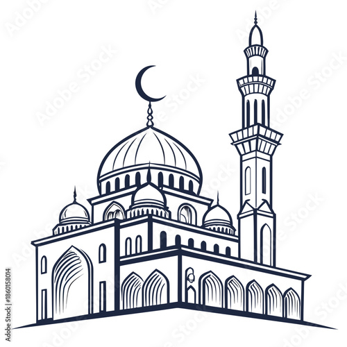 Minimal Islamic Inspired Abstract Symbol with Elegant Geometry