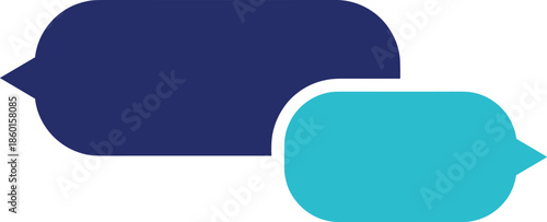 Minimal chat bubbles icon representing messaging conversation dialogue communication interface social media support modern flat vector illustration design concept symbol