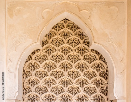 Intricate Geometric Lattice Archway Detail