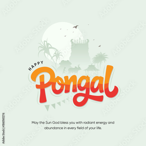 Happy Pongal Festival Background Template Design