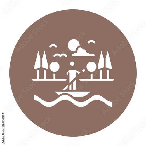 Standup Paddleboarding Icon