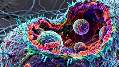 Wallpaper Mural Colorful cell structure with organelles Torontodigital.ca