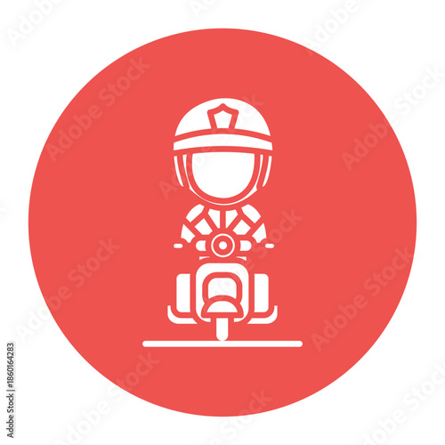 Police Officer On Scooter Icon