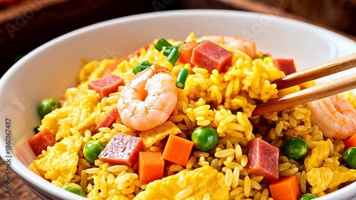 Wallpaper Mural Shrimp fried rice with vegetables Torontodigital.ca