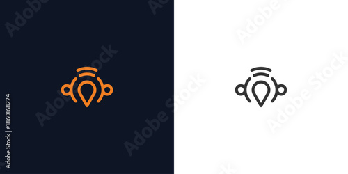 Location pin with signal and nodes