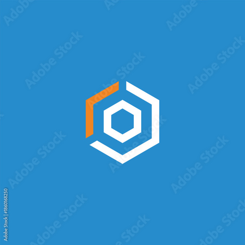 Modern geometric hexagon logo design