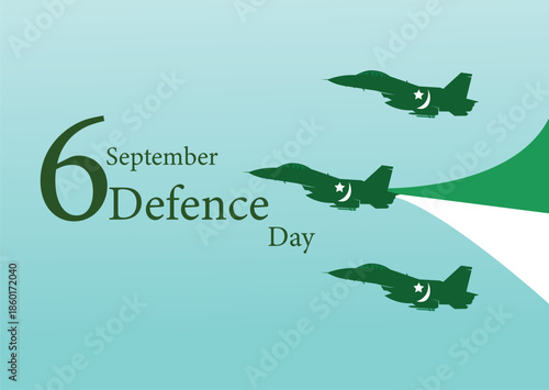 6th September Defence day Pakistan military fighter jet sky banner post
