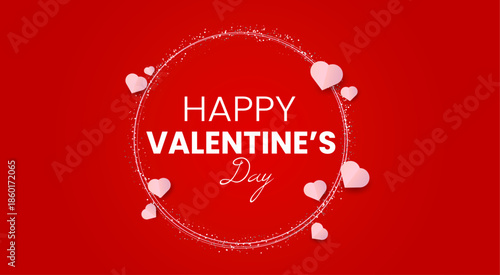 A romantic Valentine's Day illustration featuring stylish calligraphy and delicate hearts symbolizing love, affection, and celebration.